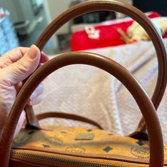 MCM Alma Visetos Cognac 2 Way Shoulder Bag w/ Strap - Picture 7 of 15